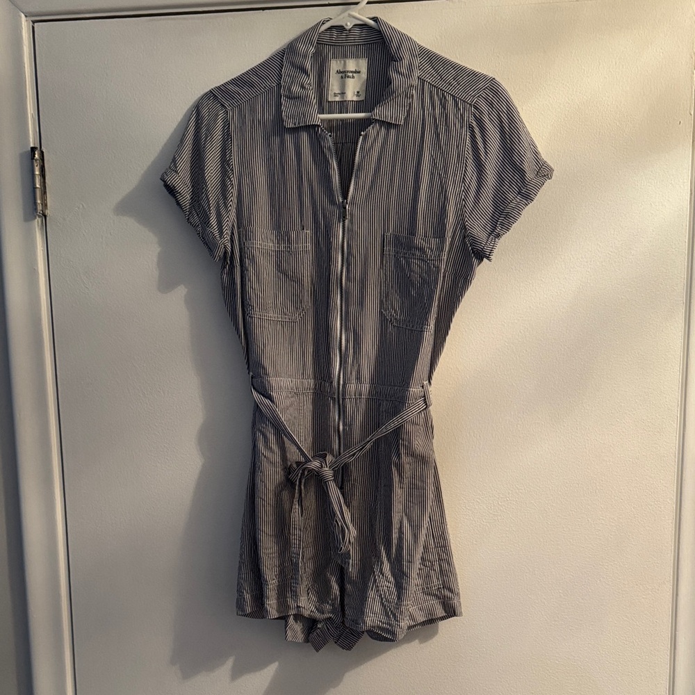 Striped Short Sleeve Romper